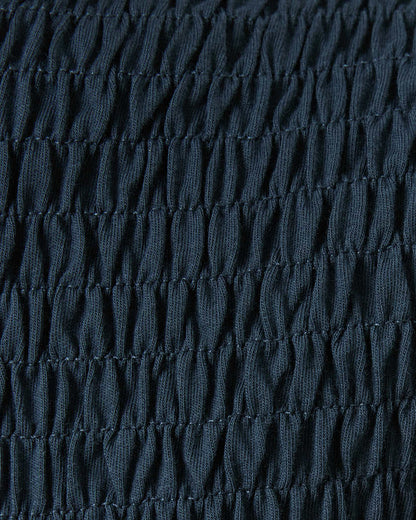 AllSaints Dael Smocked Slim Top Women's Midnight Blue Women's