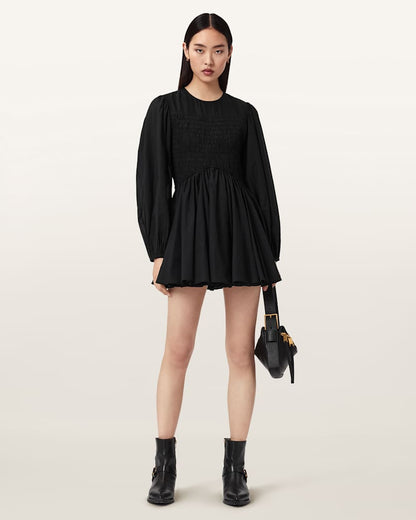 AllSaints Chia Smocked Mini Dress Women's White Women's