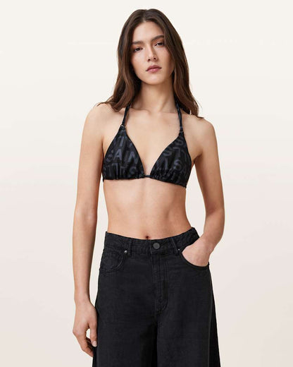 AllSaints Saph Underground Bikini Top Women's Slate Black Women's