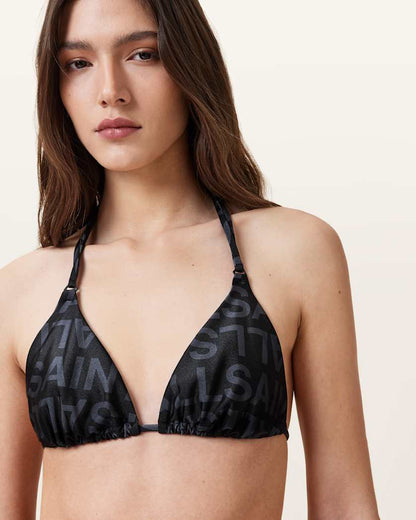 AllSaints Saph Underground Bikini Top Women's Slate Black Women's