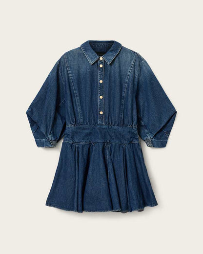 AllSaints Arlo Denim Mini Dress Women's Mid Indigo Women's