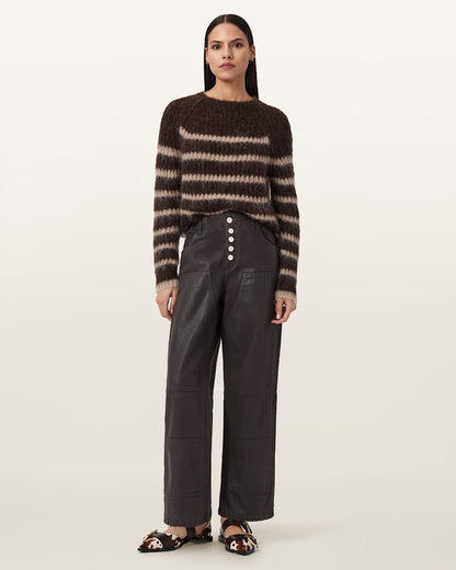 AllSaints Tay Carpenter Jeans Women's Coated Brown Women's