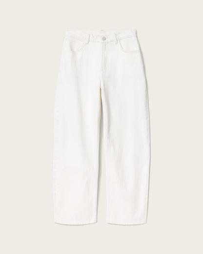 AllSaints Sadie Barrel Leg Denim Jeans Women's Ecru White Women's