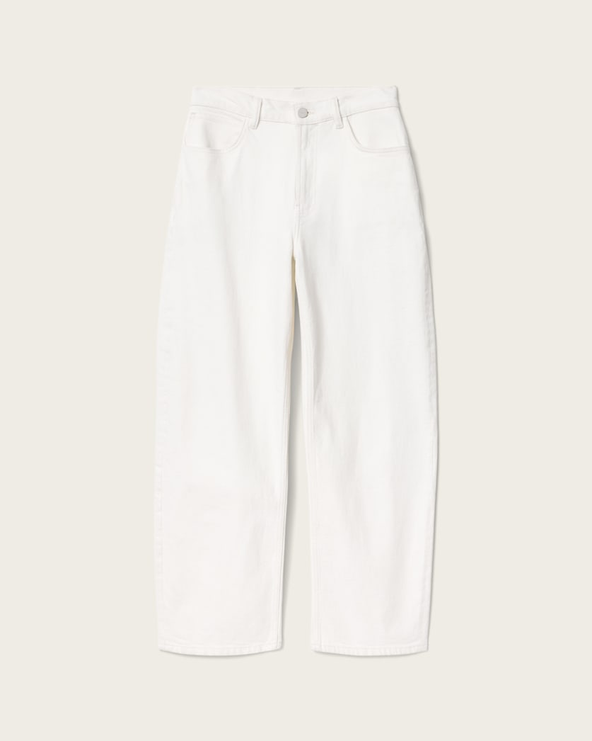 AllSaints Sadie Barrel Leg Denim Jeans Women's Ecru White Women's