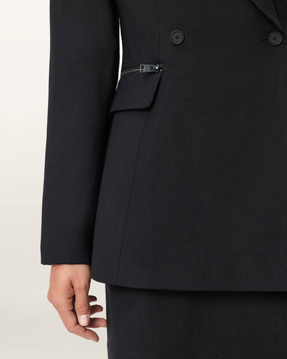 AllSaints Mimmie Double Breasted Blazer Women's Black Women's
