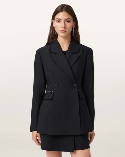 AllSaints Mimmie Double Breasted Blazer Women's Black Women's