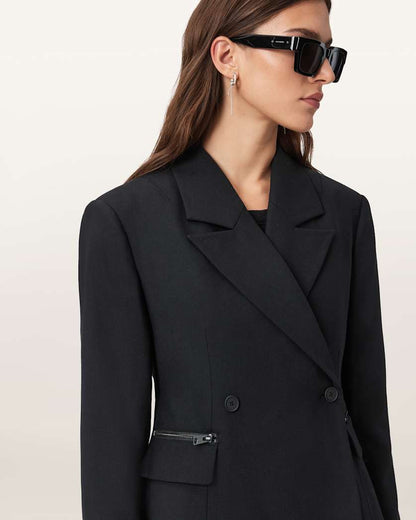 AllSaints Mimmie Double Breasted Blazer Women's Black Women's