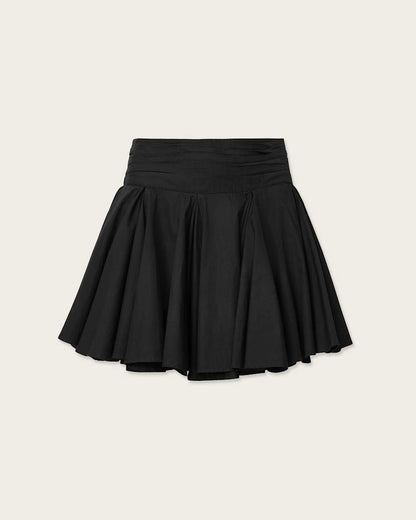 AllSaints Tulip Cotton Mini Skirt Women's Dark Slate Blue Women's