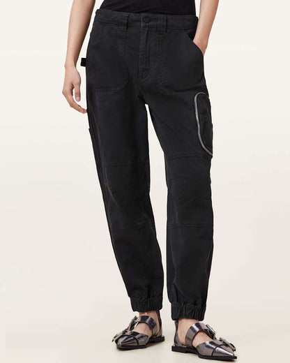 AllSaints Florence Cargo Jogger Pants Women's Washed Black Women's