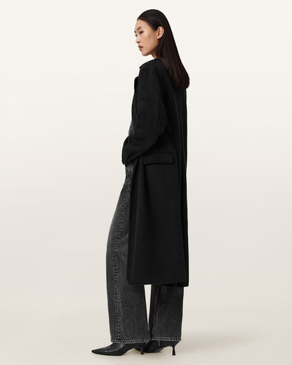 AllSaints Sellma Double Breasted Coat Women's Camel Brown Women's