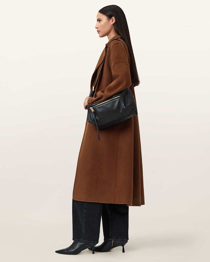 AllSaints Sellma Double Breasted Coat Women's Camel Brown Women's