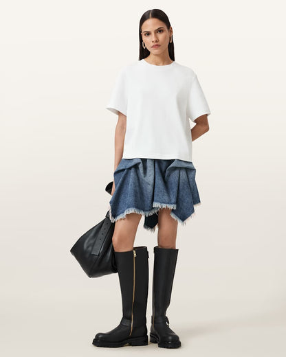AllSaints Lisa Boxy Crew Neck T Shirt Women's White Women's