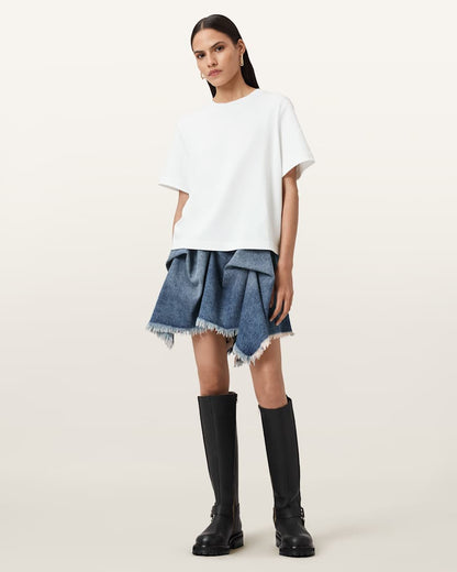 AllSaints Lisa Boxy Crew Neck T Shirt Women's White Women's