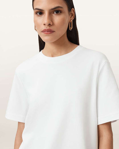 AllSaints Lisa Boxy Crew Neck T Shirt Women's White Women's