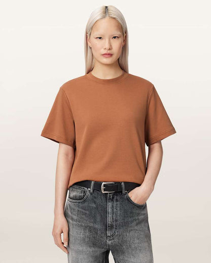 AllSaints Lisa Boxy Crew Neck T Shirt Women's White Women's