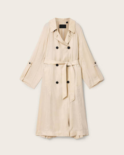 AllSaints Lizie Double Breasted Trench Coat Women's Shadow Pink Women's