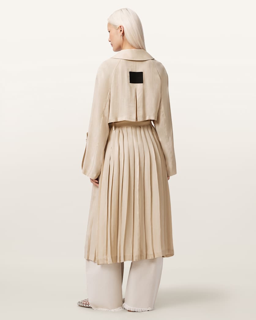 AllSaints Lizie Double Breasted Trench Coat Women's Shadow Pink Women's