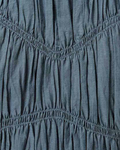 AllSaints Melani Round Neck Gathered Top Women's Antique White Women's