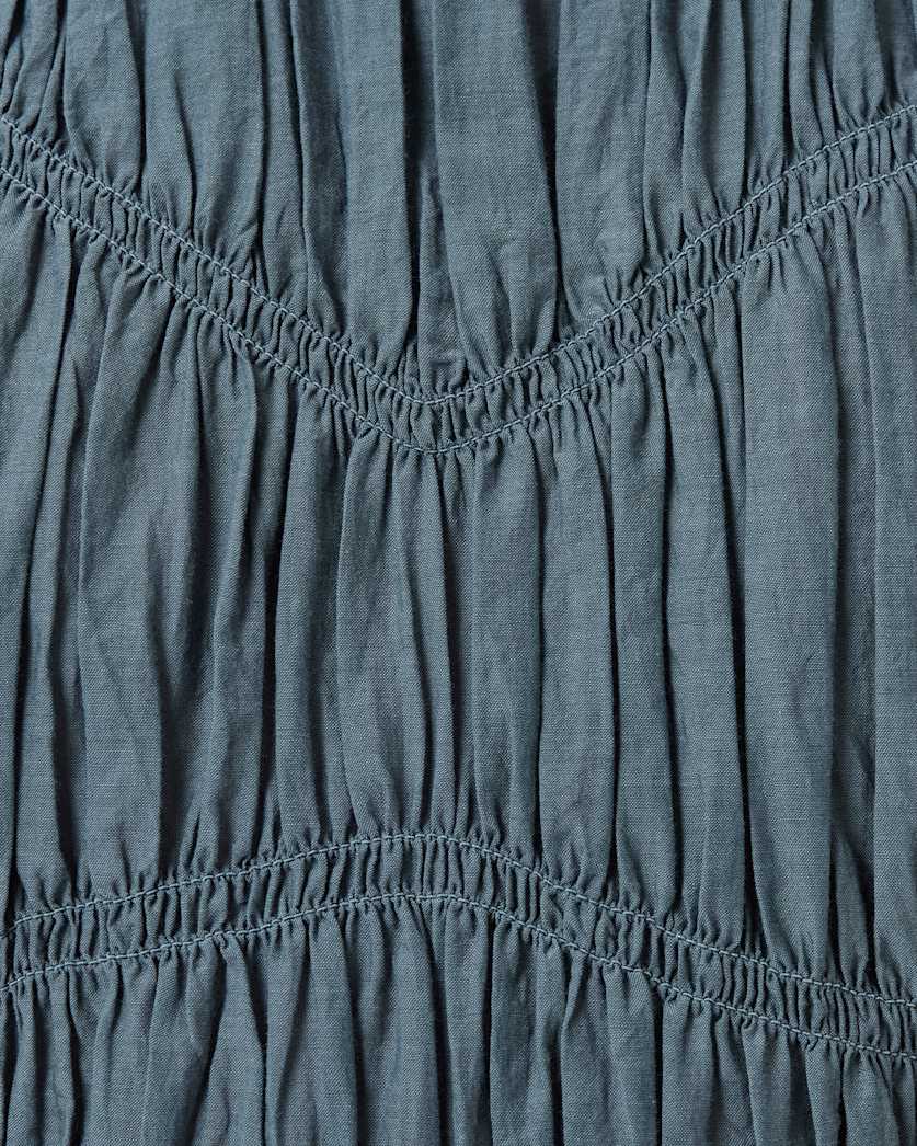 AllSaints Melani Round Neck Gathered Top Women's Antique White Women's