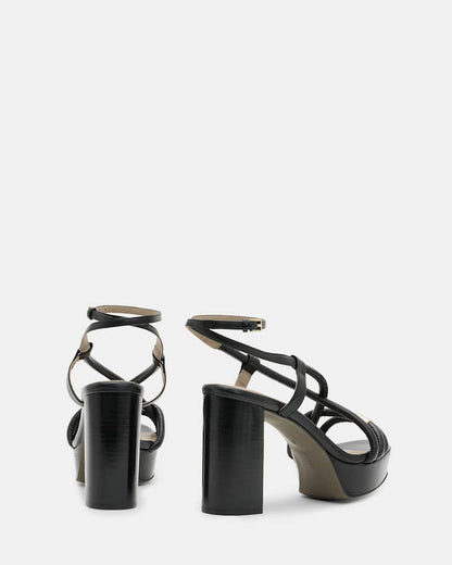 AllSaints Bella Leather Platform Heel Women's Black Women's