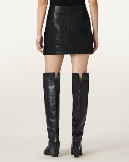 AllSaints Lea Studded Leather Mini Skirt Women's Black Women's