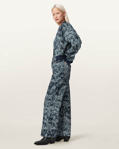 AllSaints Blake Horse Jacquard Denim Jeans Women's Printed Indigo Women's