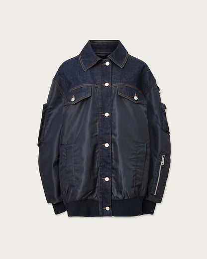 AllSaints Verity Relaxed Fit Bomber Jacket Women's Khaki Green Women's