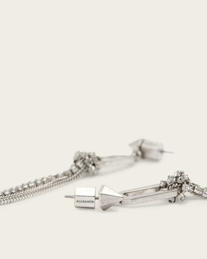 AllSaints April Chain Fringe Earrings Women's Warm Silver Women's