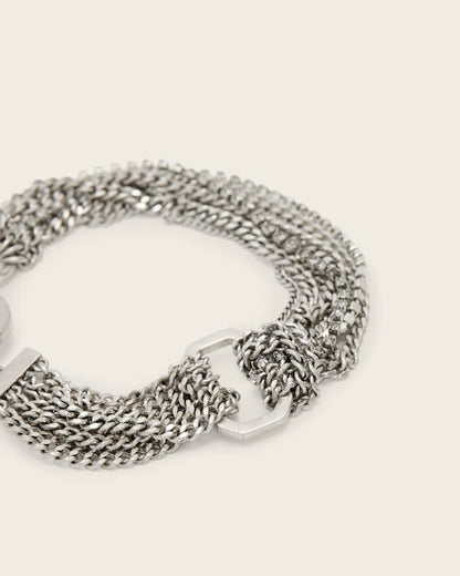 AllSaints April T Bar Bracelet Women's Warm Silver Women's