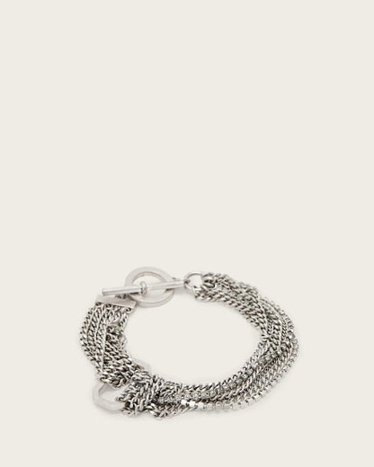 AllSaints April T Bar Bracelet Women's Warm Silver Women's