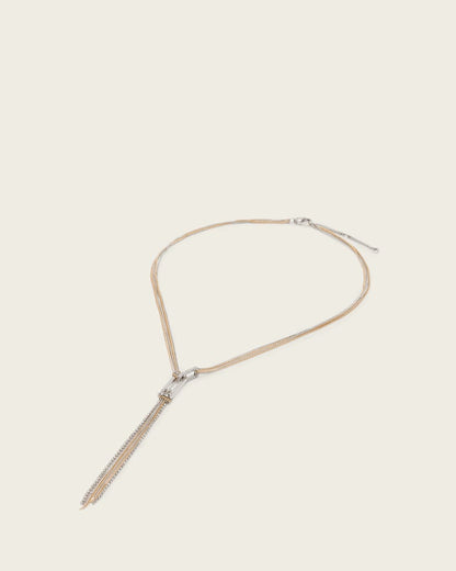 AllSaints April Lariat Necklace Women's Warm Silver/Brass Women's