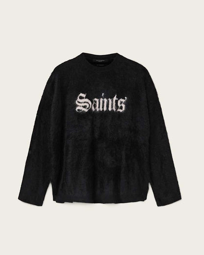 AllSaints Saints Cashmere Crew Neck Sweater Women's Black/Chalk White Women's