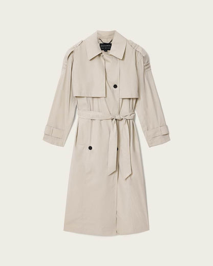 AllSaints Linnie Lib Relaxed Trench Coat Women's Clay Grey Women's