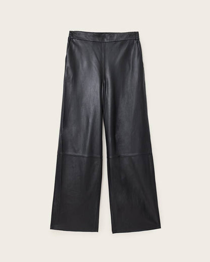 AllSaints Ash Wide Leg Leather Pants Women's Black Women's