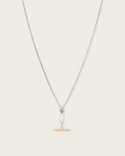 AllSaints April T Bar Necklace Women's Warm Silver/Brass Women's