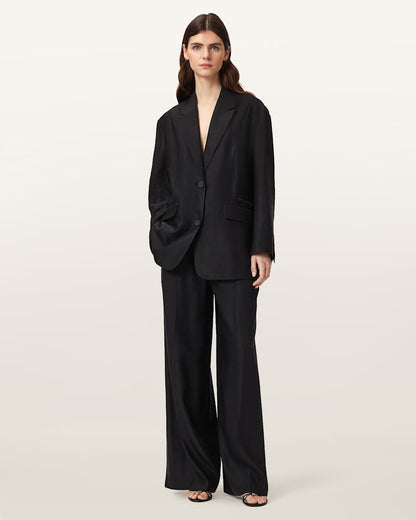 AllSaints Charley Oversized Single Breasted Blazer Women's Black Women's