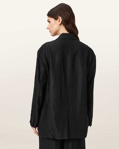 AllSaints Charley Oversized Single Breasted Blazer Women's Black Women's
