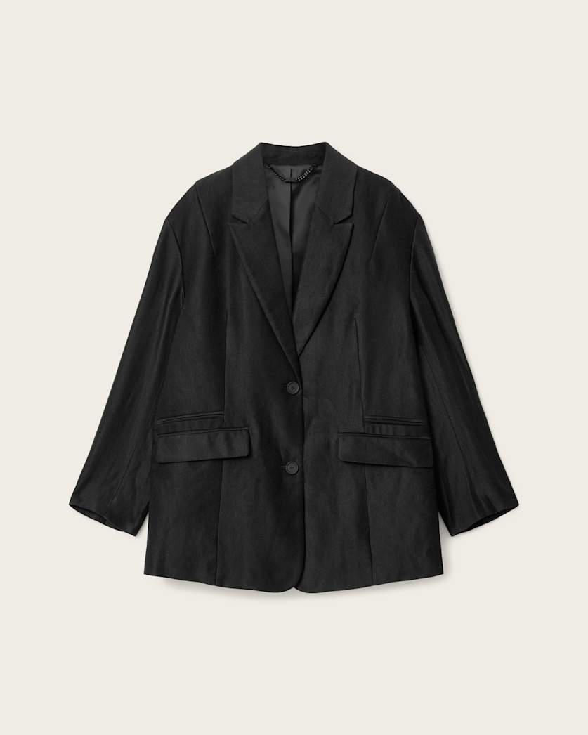 AllSaints Charley Oversized Single Breasted Blazer Women's Black Women's