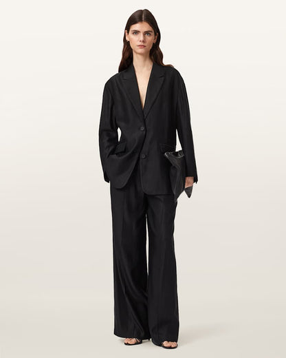 AllSaints Charley Oversized Single Breasted Blazer Women's Black Women's