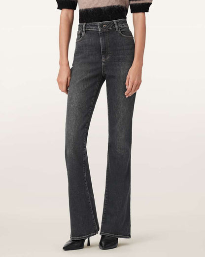 AllSaints Maisie Flared Jeans Women's Washed Grey Women's
