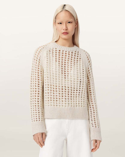 AllSaints Suniva Wool Sweater Women's Chalk White Women's