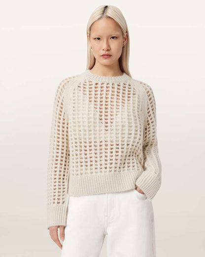 AllSaints Suniva Wool Sweater Women's Chalk White Women's