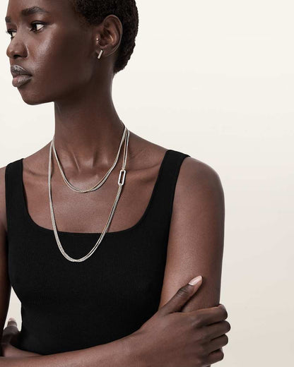 AllSaints April Wrap Necklace Women's Warm Silver/Brass Women's