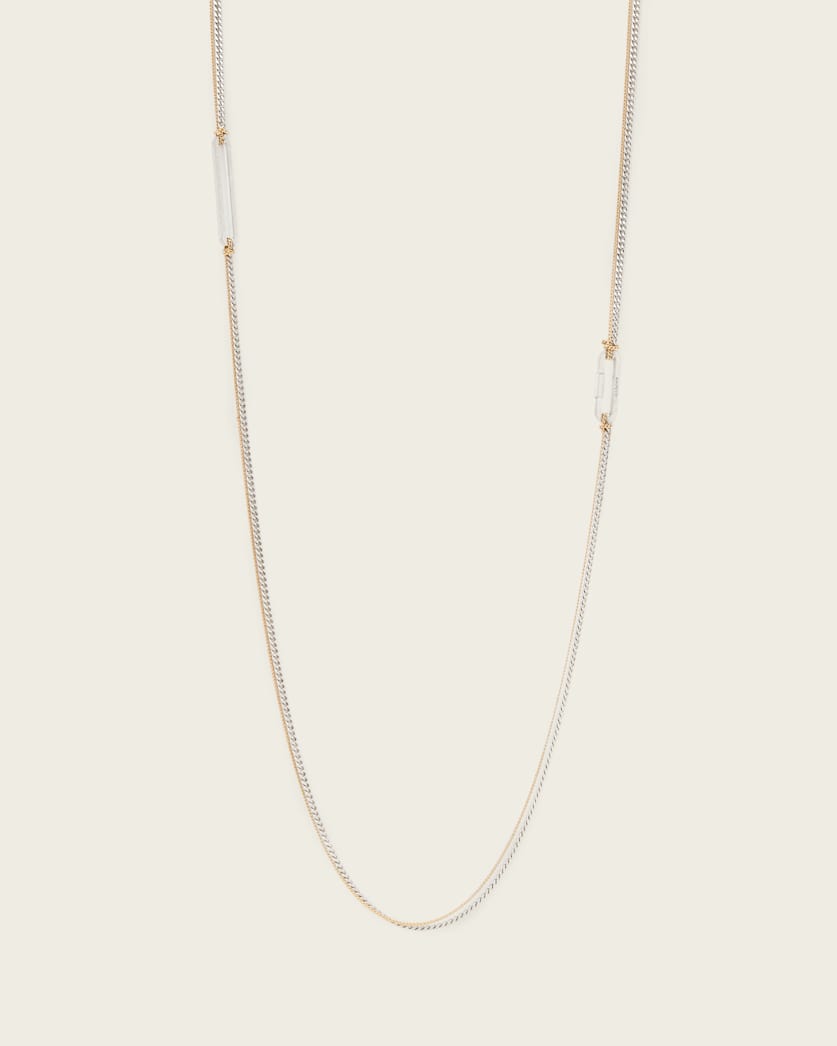 AllSaints April Wrap Necklace Women's Warm Silver/Brass Women's