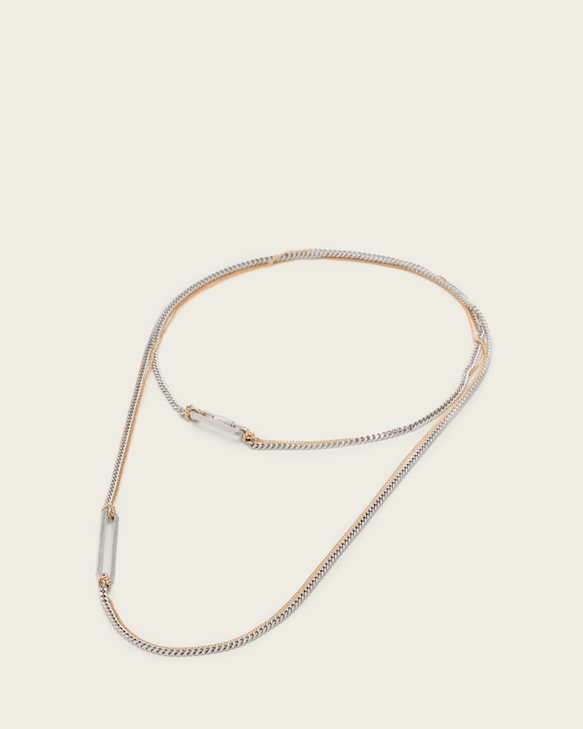 AllSaints April Wrap Necklace Women's Warm Silver/Brass Women's