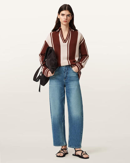 AllSaints Sadie Barrel Leg Denim Jeans Women's Destroy Indigo Women's