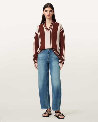 AllSaints Sadie Barrel Leg Denim Jeans Women's Destroy Indigo Women's