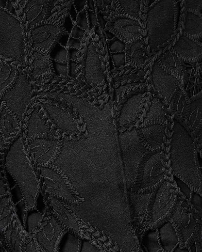AllSaints Charli Embroidered Straight Fit Pants Women's Black Women's