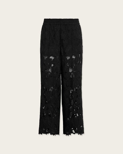 AllSaints Charli Embroidered Straight Fit Pants Women's Black Women's