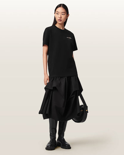 AllSaints Blaze Oversized Boyfriend T Shirt Women's Black Women's